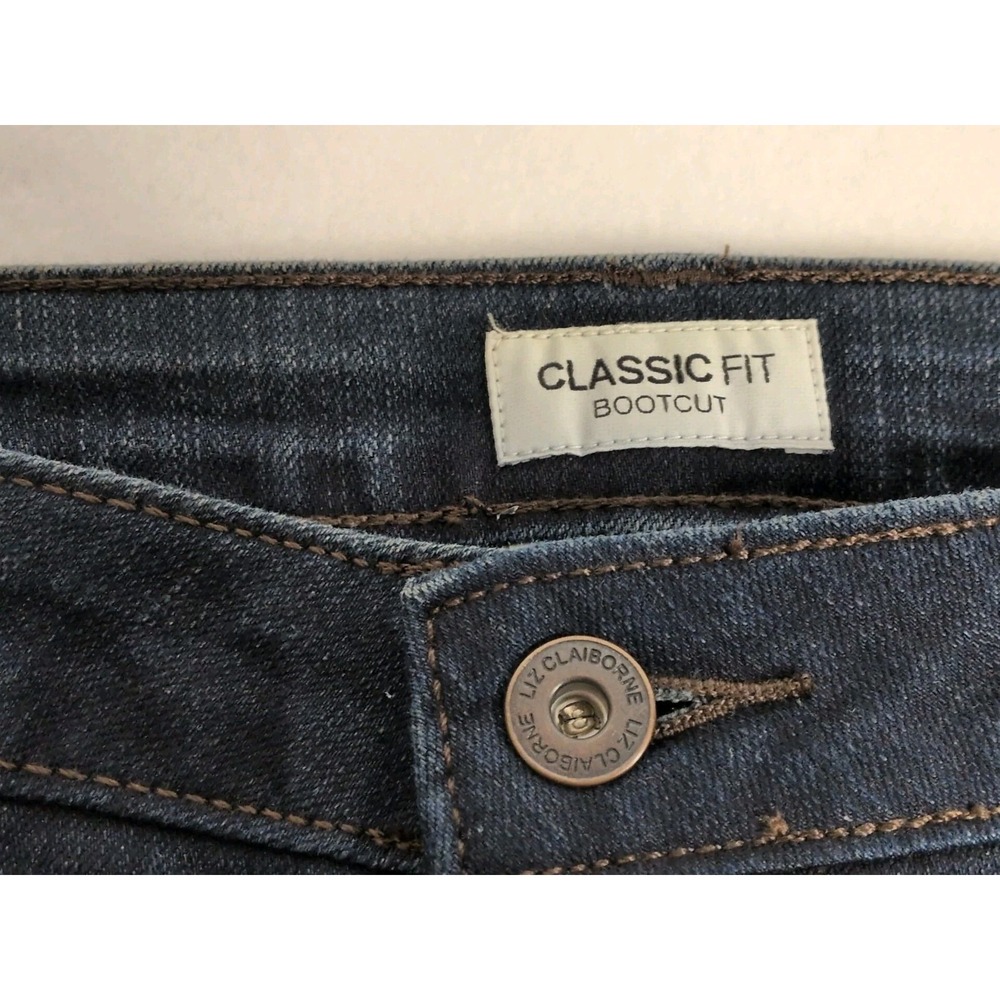 Liz Claiborne Women's Jeans Dark Rinse Wash Boot Cut Size 10 New With Tags - Picture 3 of 7